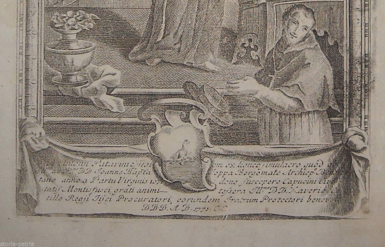 Stampa Devozionale Sant'Antonio Di Padova 1771 Benevento Foppa