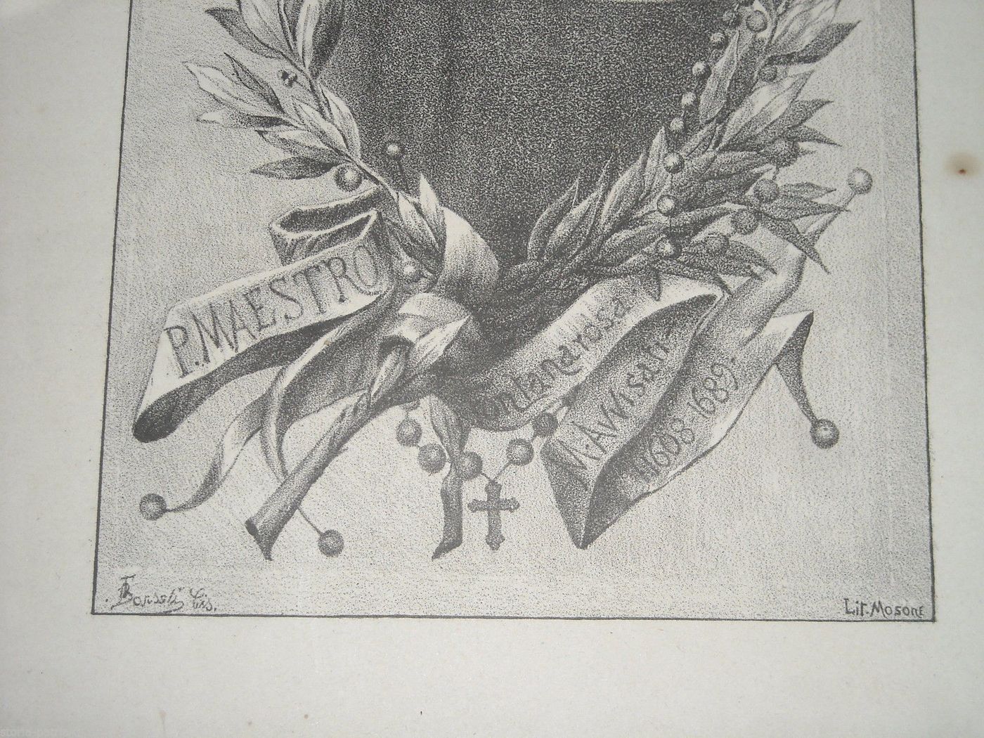 Stampa Devozionale Padre Michele Avvisati Fontanarosa Avellino Fine 1800