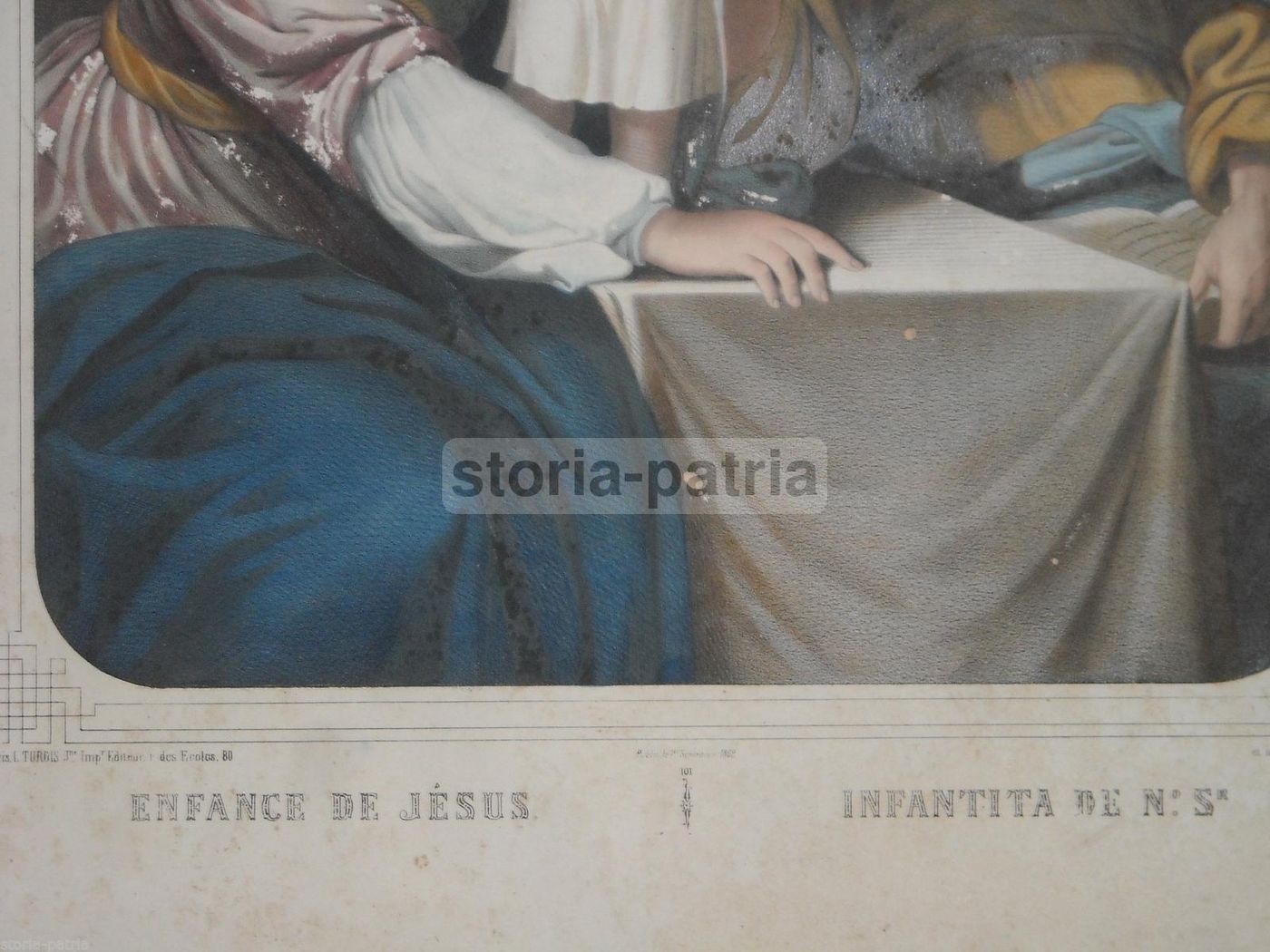 Stampa Litografica Sacra Famiglia Turgis Parigi 1800 Originale