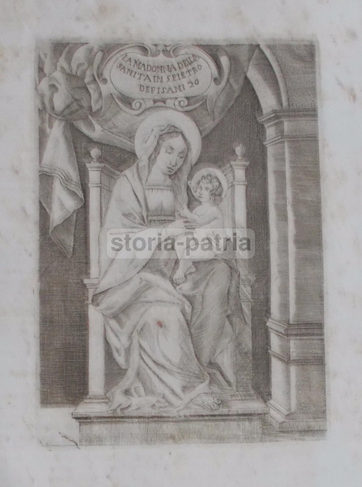 Stampa Antica Della Madonna Della Sanità In S. Pietro Dei Pisani, Placido Doni