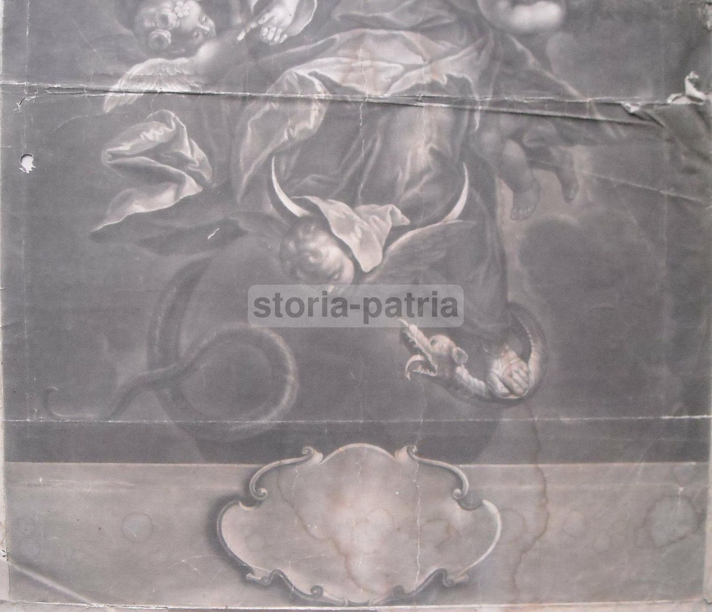 Antica Stampa Popolare Della Madonna Immacolata, Fine XVIII Secolo, Acquaforte
