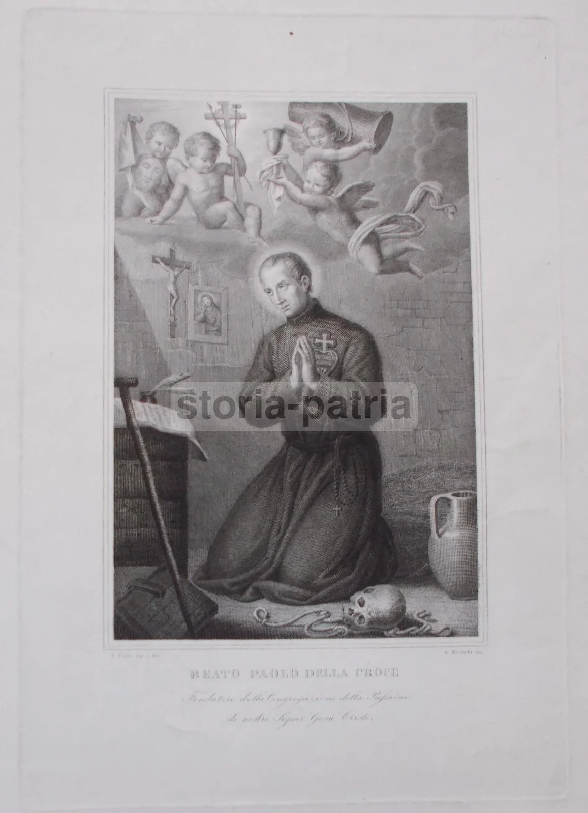 Devotional Print of Paul of the Cross, Passionists, Balbi Mochetti