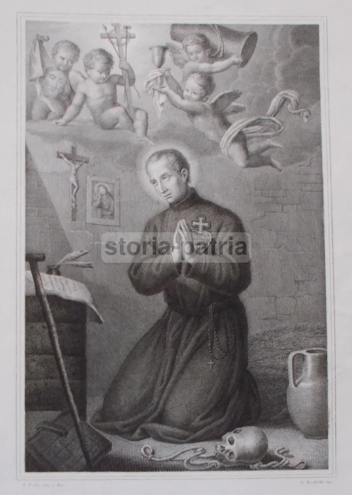 Devotional Print of Paul of the Cross, Passionists, Balbi Mochetti