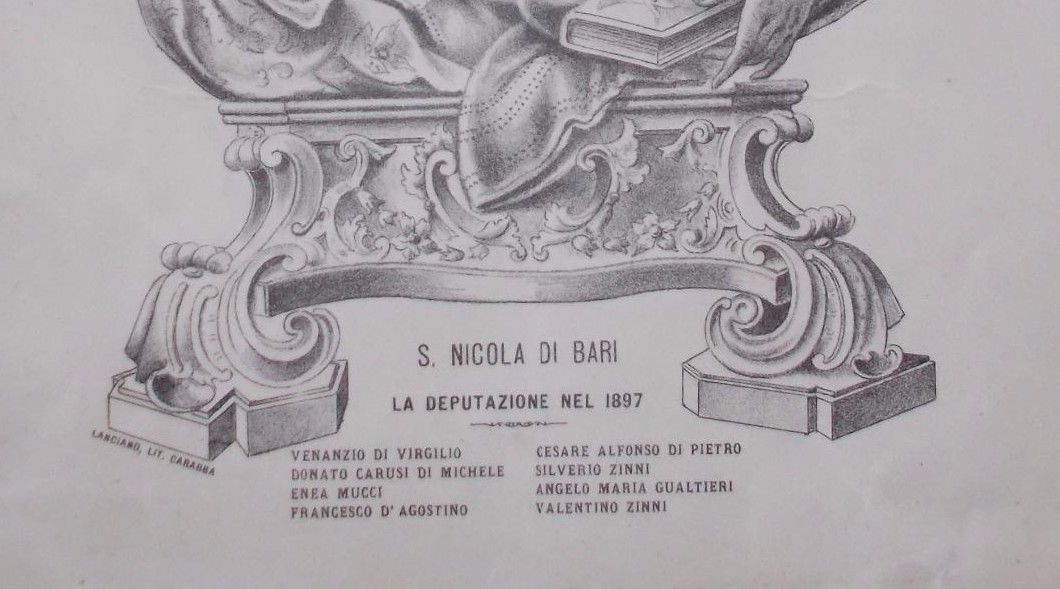 San Nicola Di Bari, Stampa Litografica 1897, Litografia Carabba