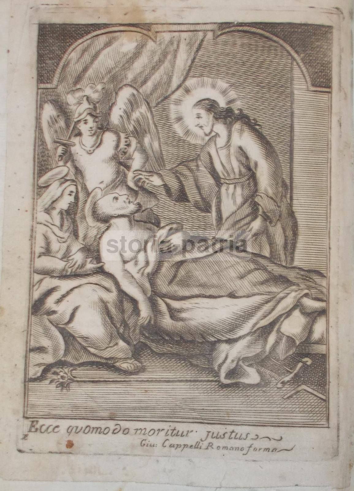 Stampa Popolare Devozionale: Morte Di San Giuseppe, Giuseppe Cappelli, Fine XVIII Secolo