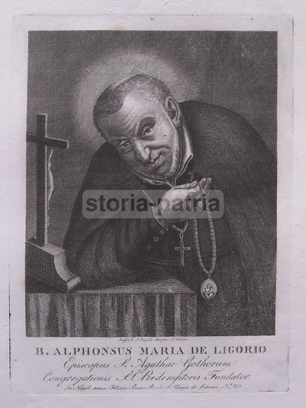 Stampa Antica Sant'Alfonso Maria De' Liguori, Napoli 1850