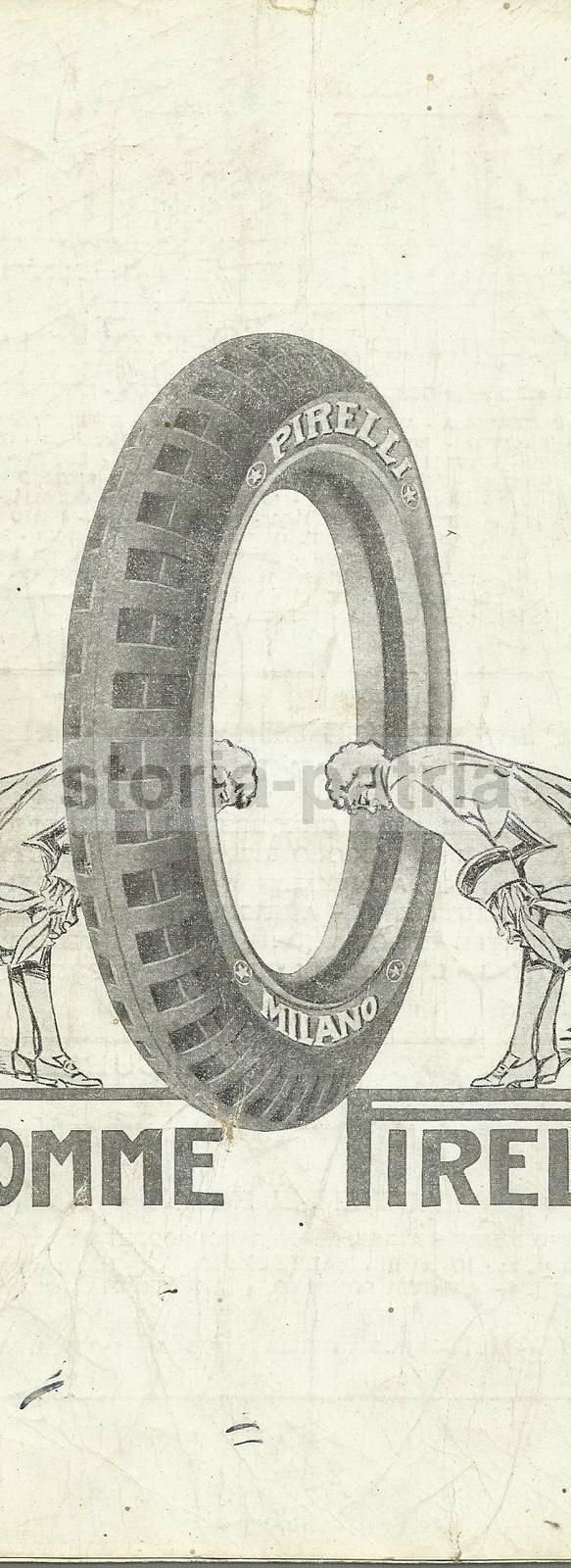 Stampa Pubblicitaria Pirelli Pneumatici Anni '20 Milano