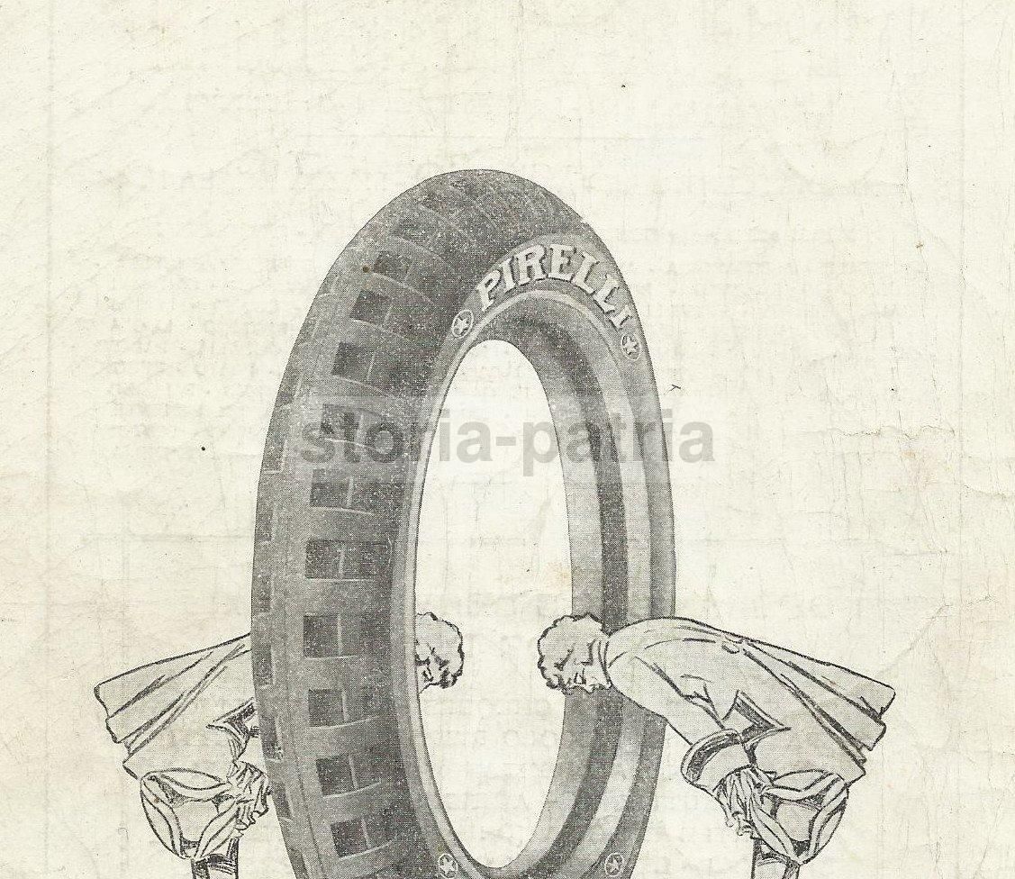Stampa Pubblicitaria Pirelli Pneumatici Anni '20 Milano