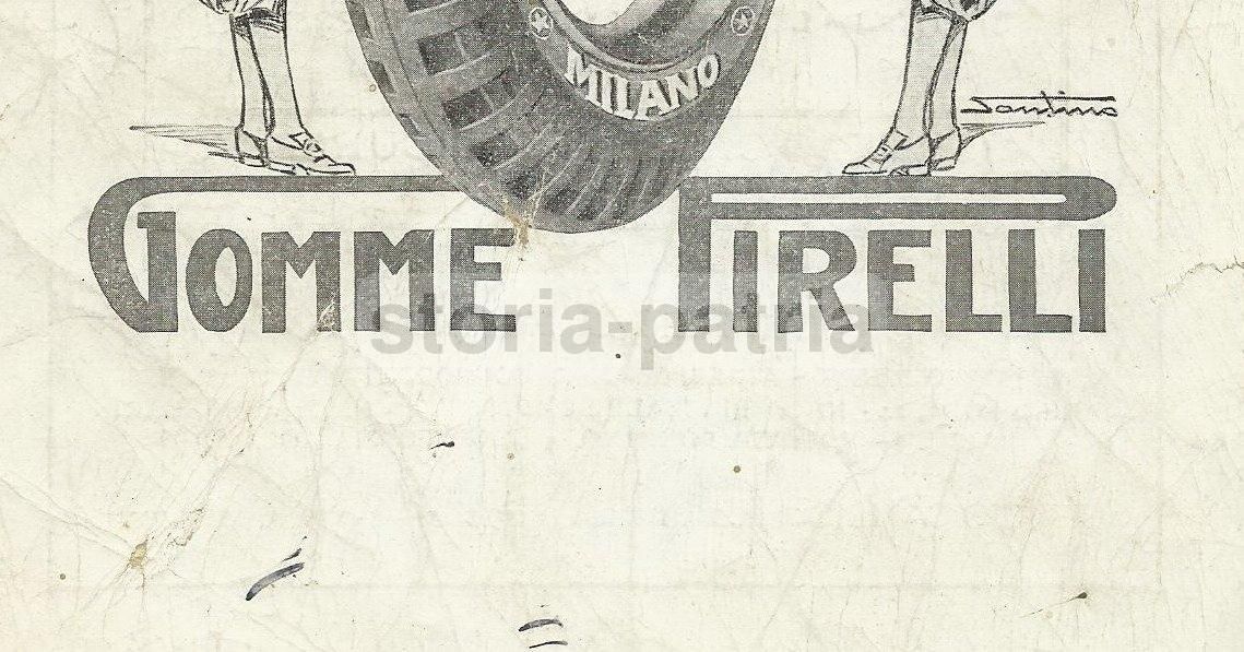Stampa Pubblicitaria Pirelli Pneumatici Anni '20 Milano