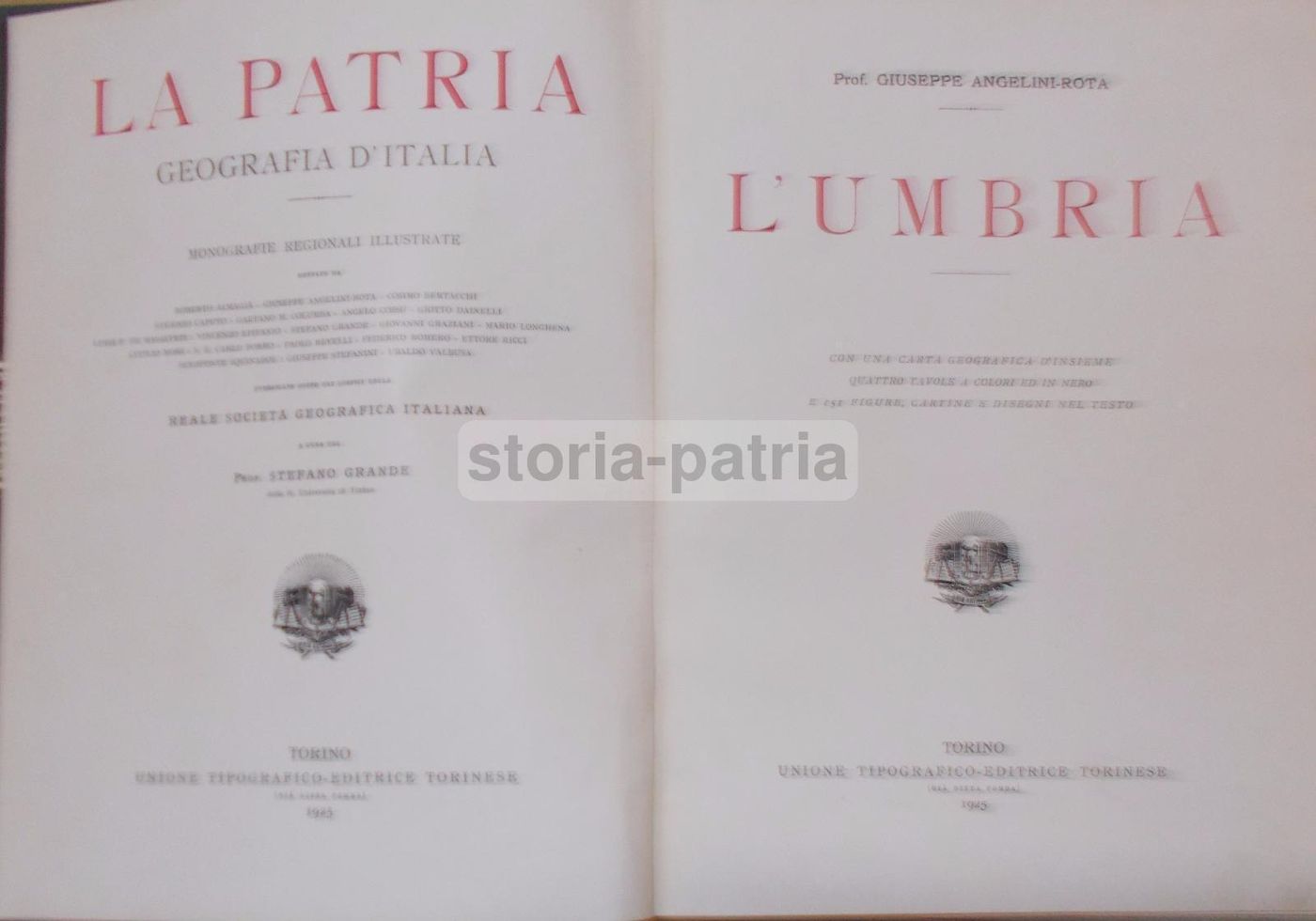 L'Umbria Di Giuseppe Angelini Rota, UTET 1925: Storia E Arte Locale