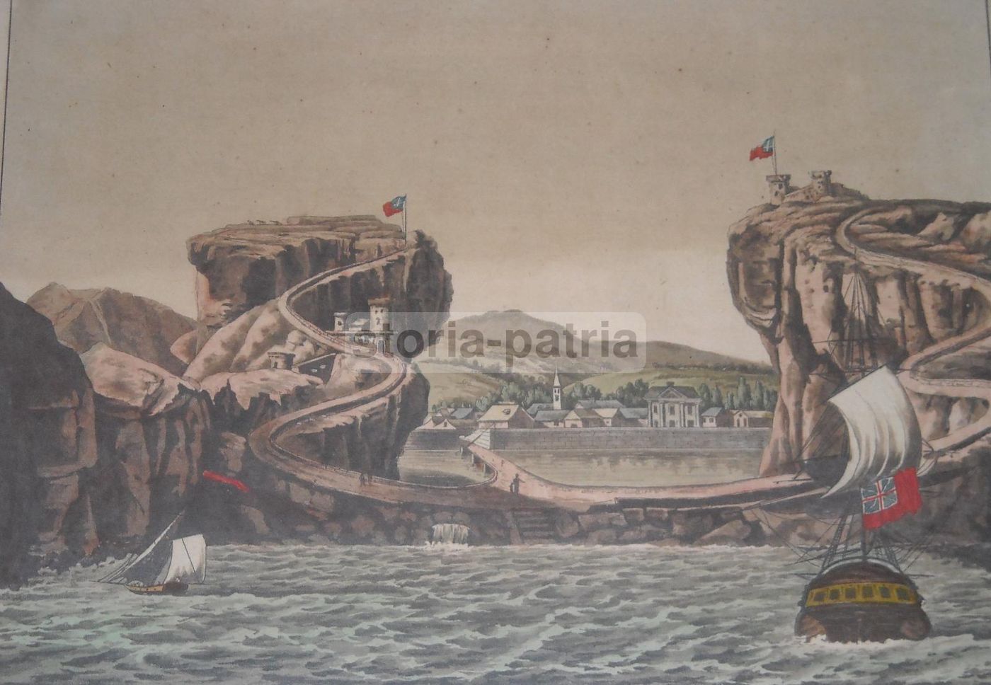 Antica Veduta Di Sant'Elena Con Velieri E Fortificazioni, Gaetano Zancon, XIX Secolo
