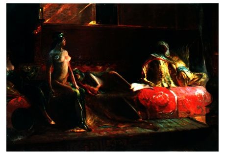 Dipinto Orientalista "Les Cherifas"   Harem, 1916, Olio Su Tela, 81x116 Cm