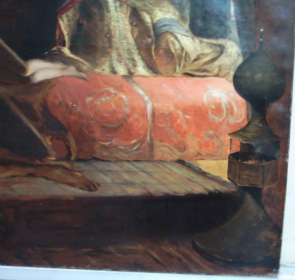 Dipinto Orientalista "Les Cherifas"   Harem, 1916, Olio Su Tela, 81x116 Cm