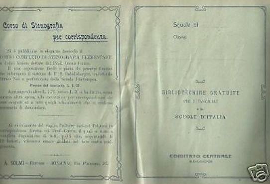 Pubblicità Antica Casa Editrice Solmi Milano Quaderno Scolastico