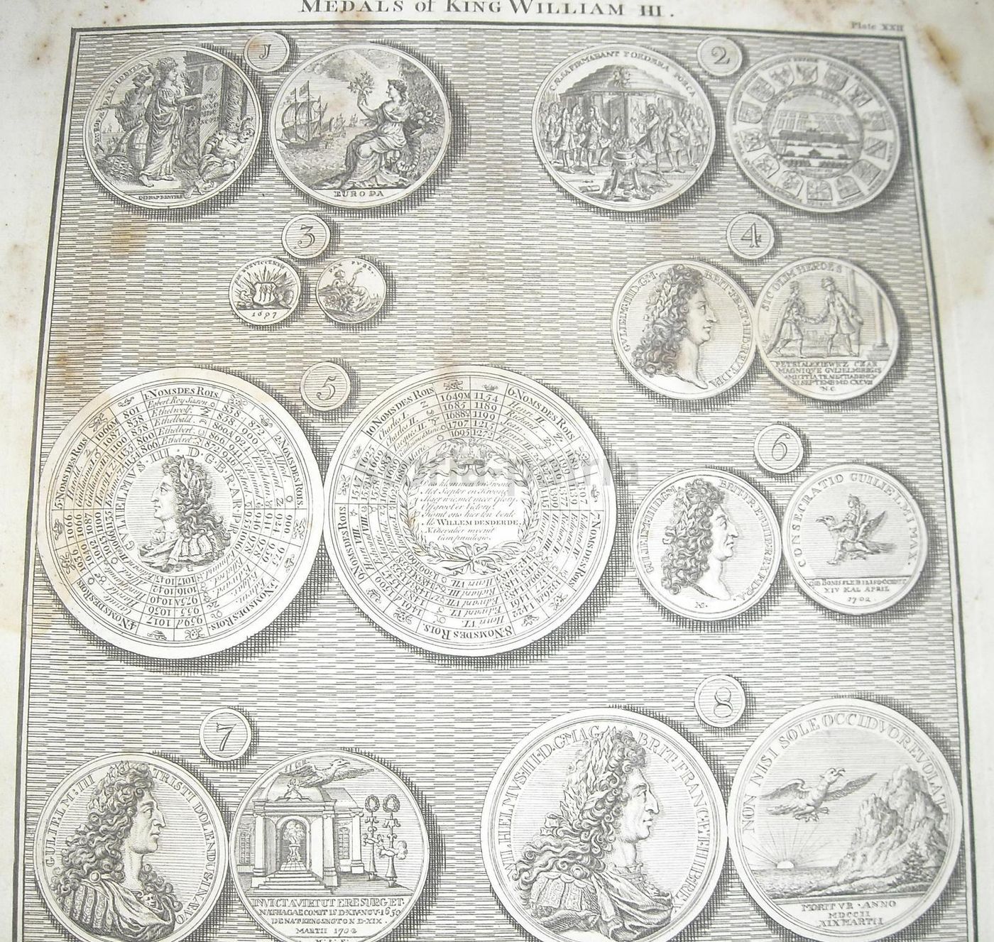 Medaglie Di Re Guglielmo III, Incisione Di I. Basire, XVIII Secolo