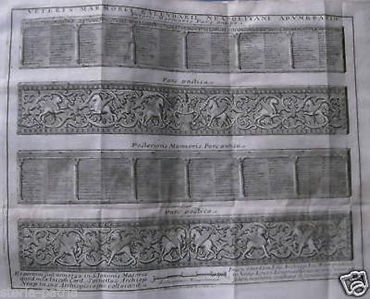 Incisione Antica Calendario Napoletano 1742 Antonio Baldi