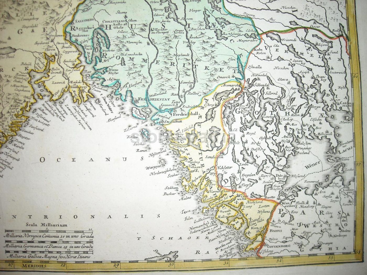 Mappa Antica Della Norvegia Di I. B. Homann, XVIII Secolo