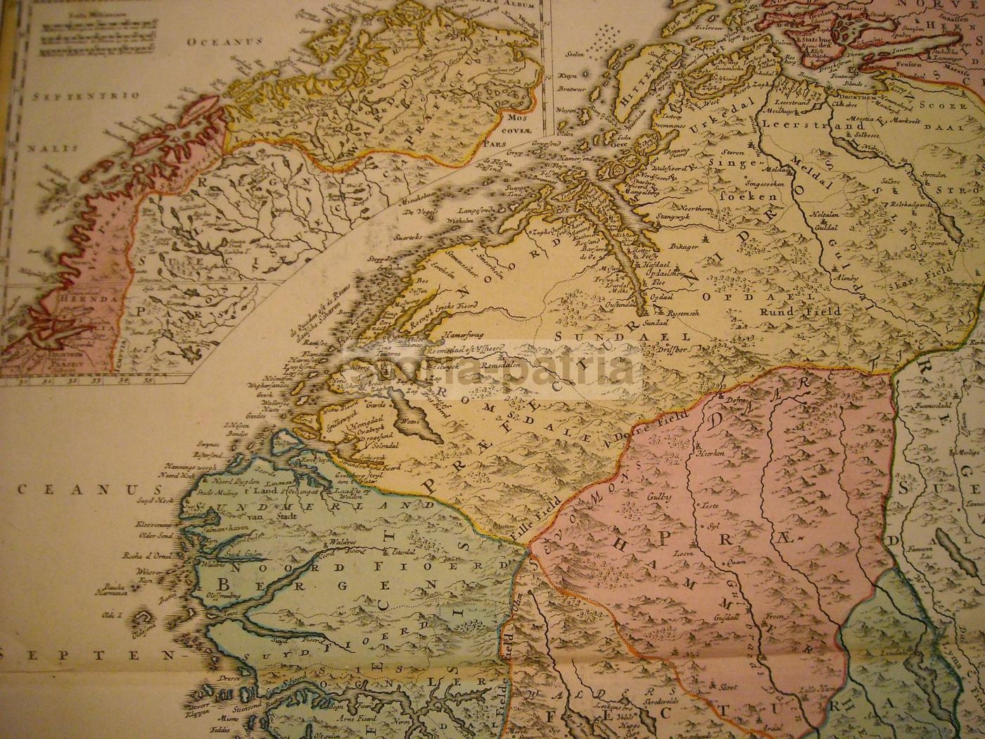 Mappa Antica Della Norvegia Di I. B. Homann, XVIII Secolo