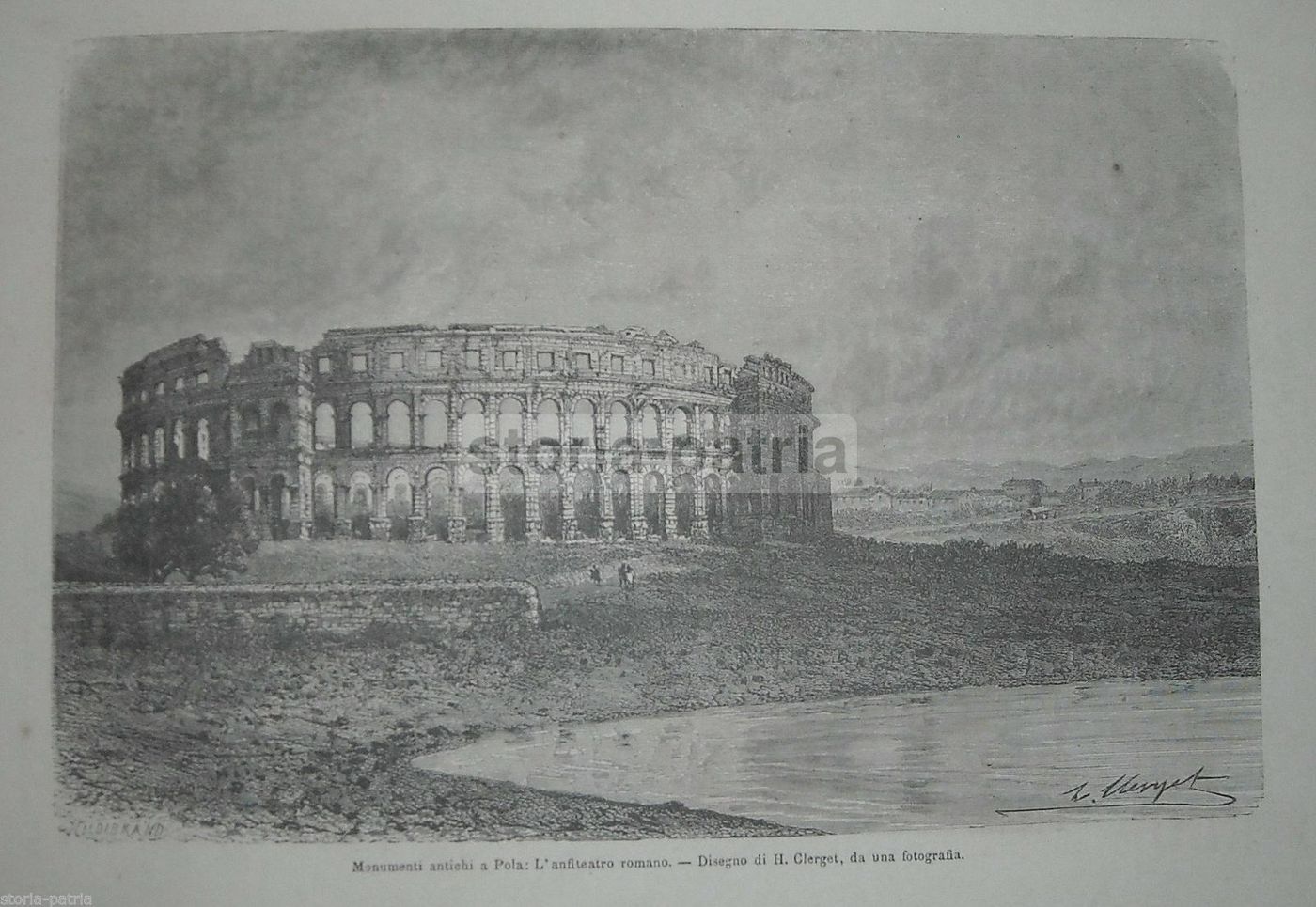 Anfiteatro Romano Di Pola: Incisione Xilografica Di Clerget, 1800 Circa