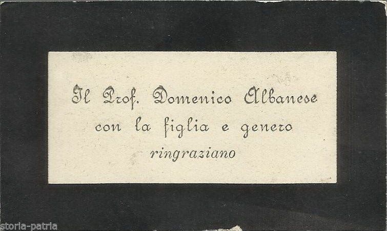 Biglietto Da Visita Listato A Lutto Del Prof. Domenico Albanese