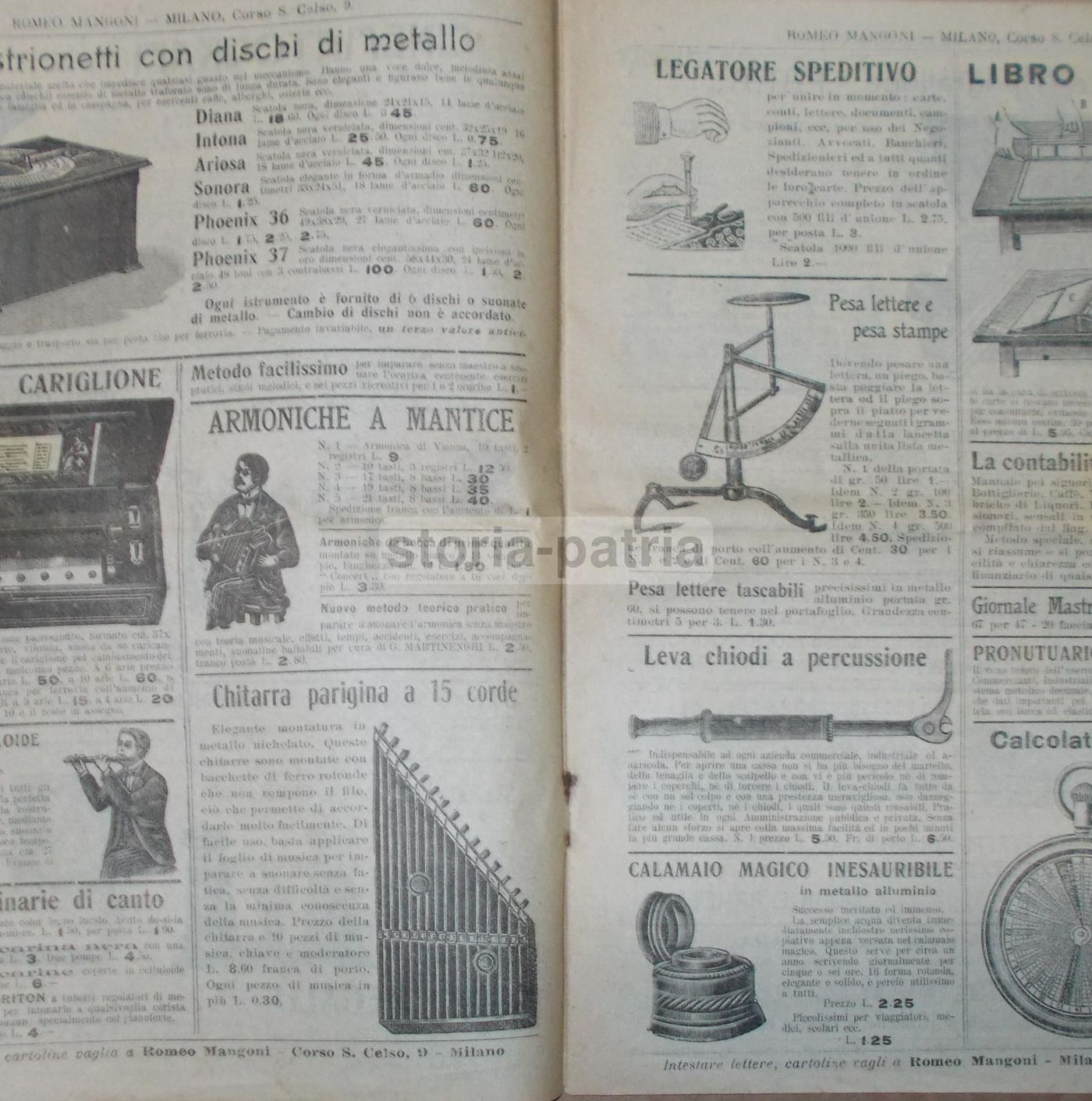 Catalogo Il Commercio Illustrato 1910 Strumenti Musicali Milano