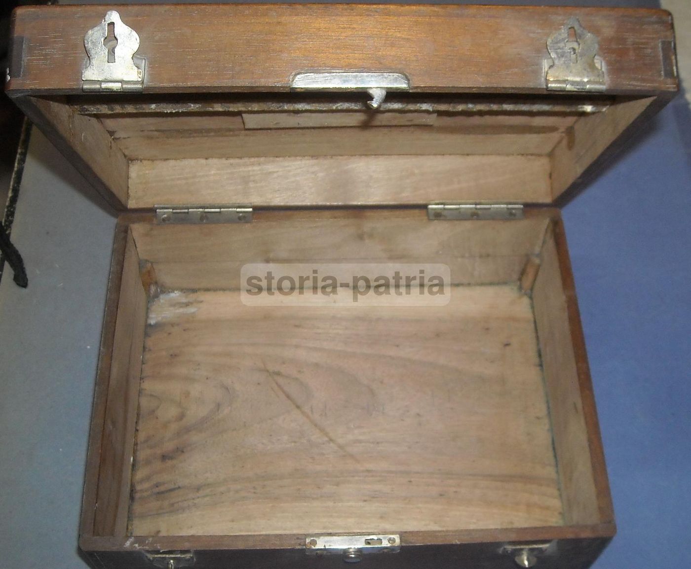 Antico Cofanetto Portagioie In Legno Massello Fine '800 Primo '900