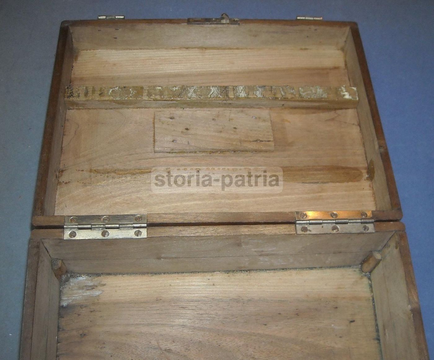 Antico Cofanetto Portagioie In Legno Massello Fine '800 Primo '900