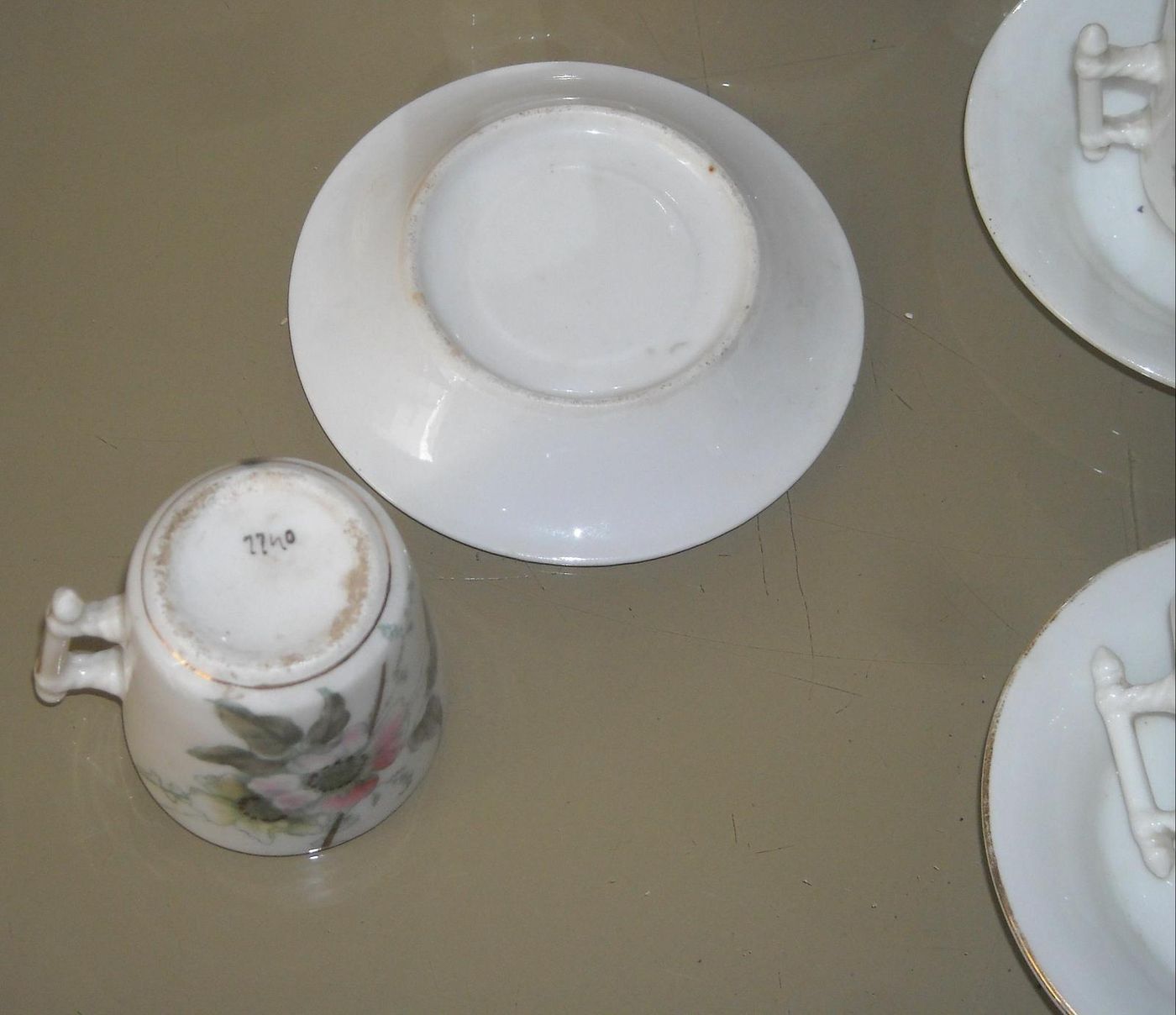 Servizio Da Caffè Antico In Porcellana Decorato Floreale Liberty