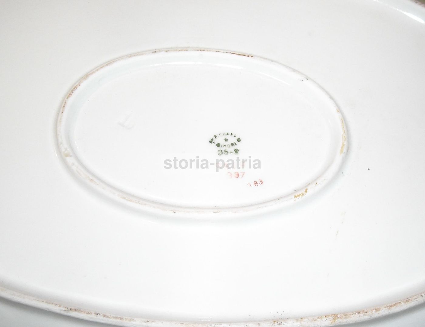 Vassoio Antico Richard Ginori Porcellana Decorata Oro '800