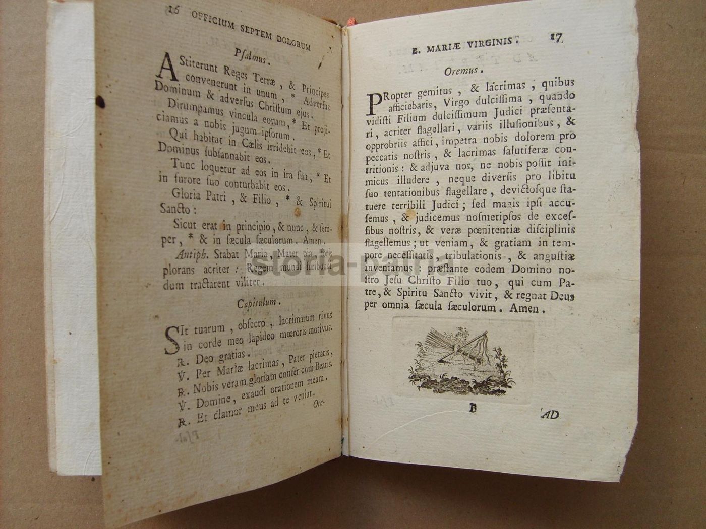 Ufficio Della SS. Vergine De' Sette Dolori, San Bonaventura. Napoli, 1794