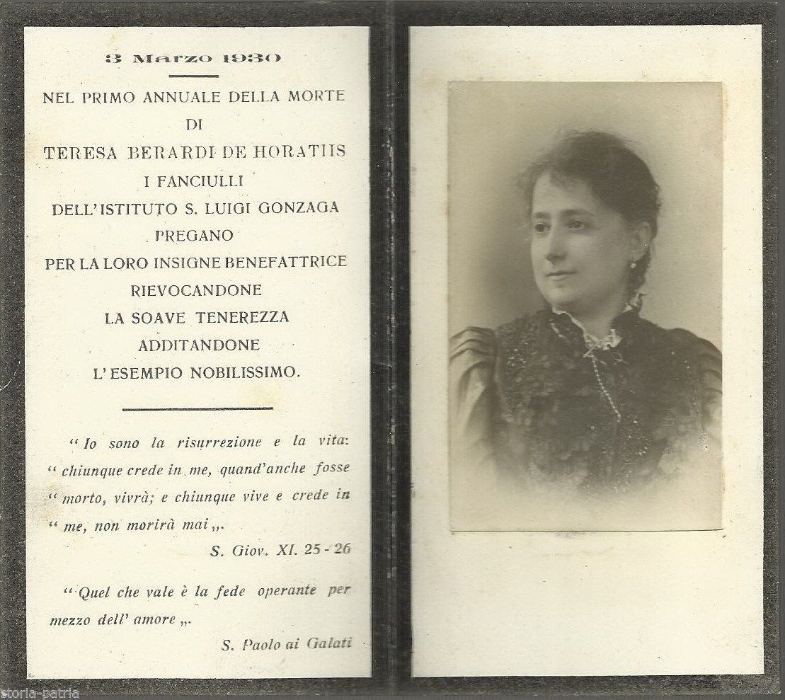 Luttino Teresa Berardi De Horatiis, Istituto S. Luigi, 1930, Abruzzo