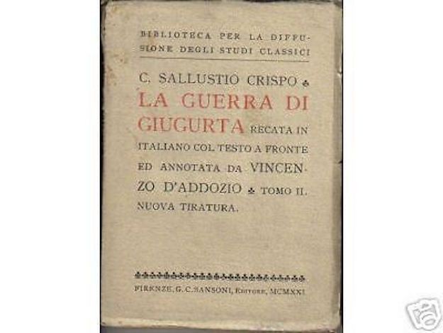 La Guerra Di Giugurta, Sallustio, 1921, Sansoni, Firenze
