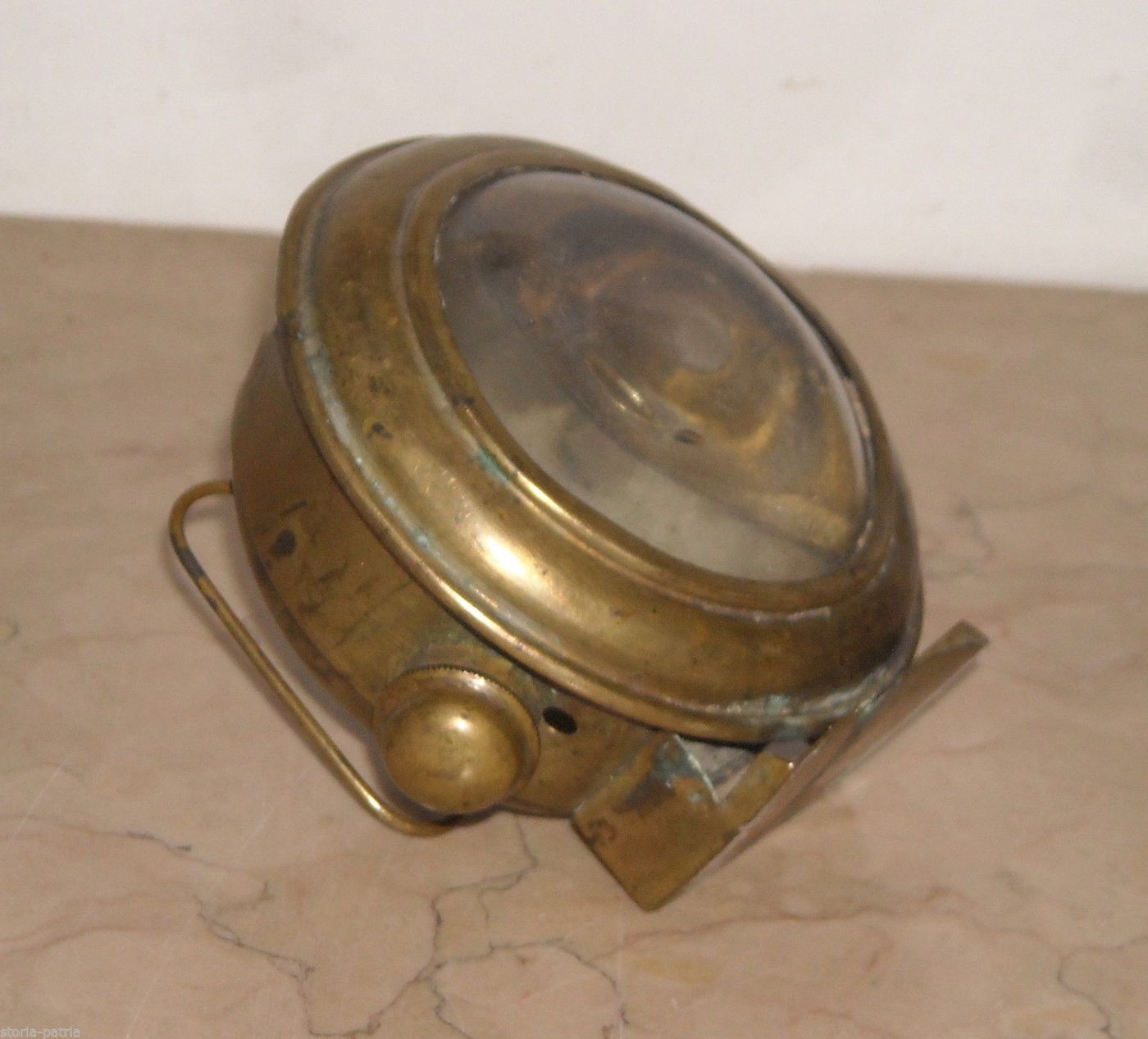 Fanale Antico In Ottone Per Bicicletta, Motocicletta O Auto d'Epoca