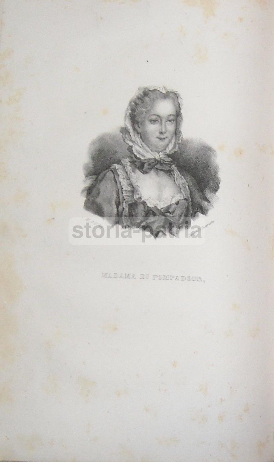 Litografia Antica Marchesa Di Pompadour Francesco Guarisco 1840