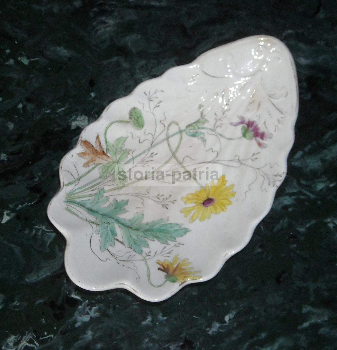 Piatto In Ceramica Laveno SCI Verbanum Stone, Fine '800, Forma A Conchiglia