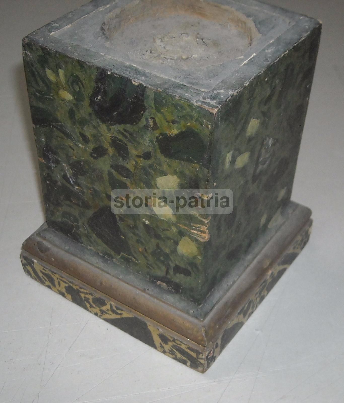 Antico Supporto Per Scultura In Legno Laccato Marmorizzato (Fine XVIII   Inizio XIX Secolo)