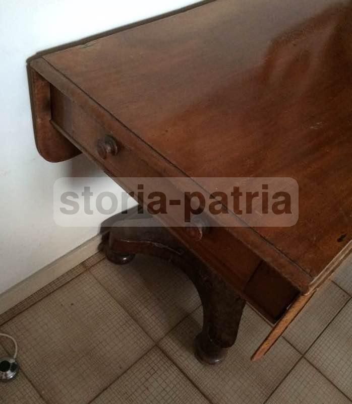 Tavolo Antico Con Alette In Mogano, Epoca Luigi Filippo, XIX Secolo