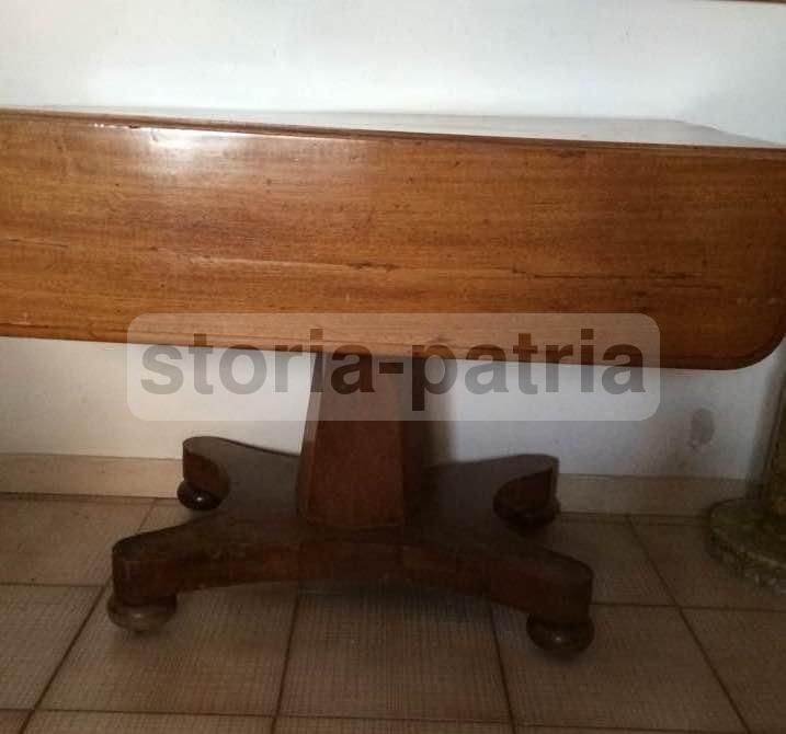Tavolo Antico Con Alette In Mogano, Epoca Luigi Filippo, XIX Secolo