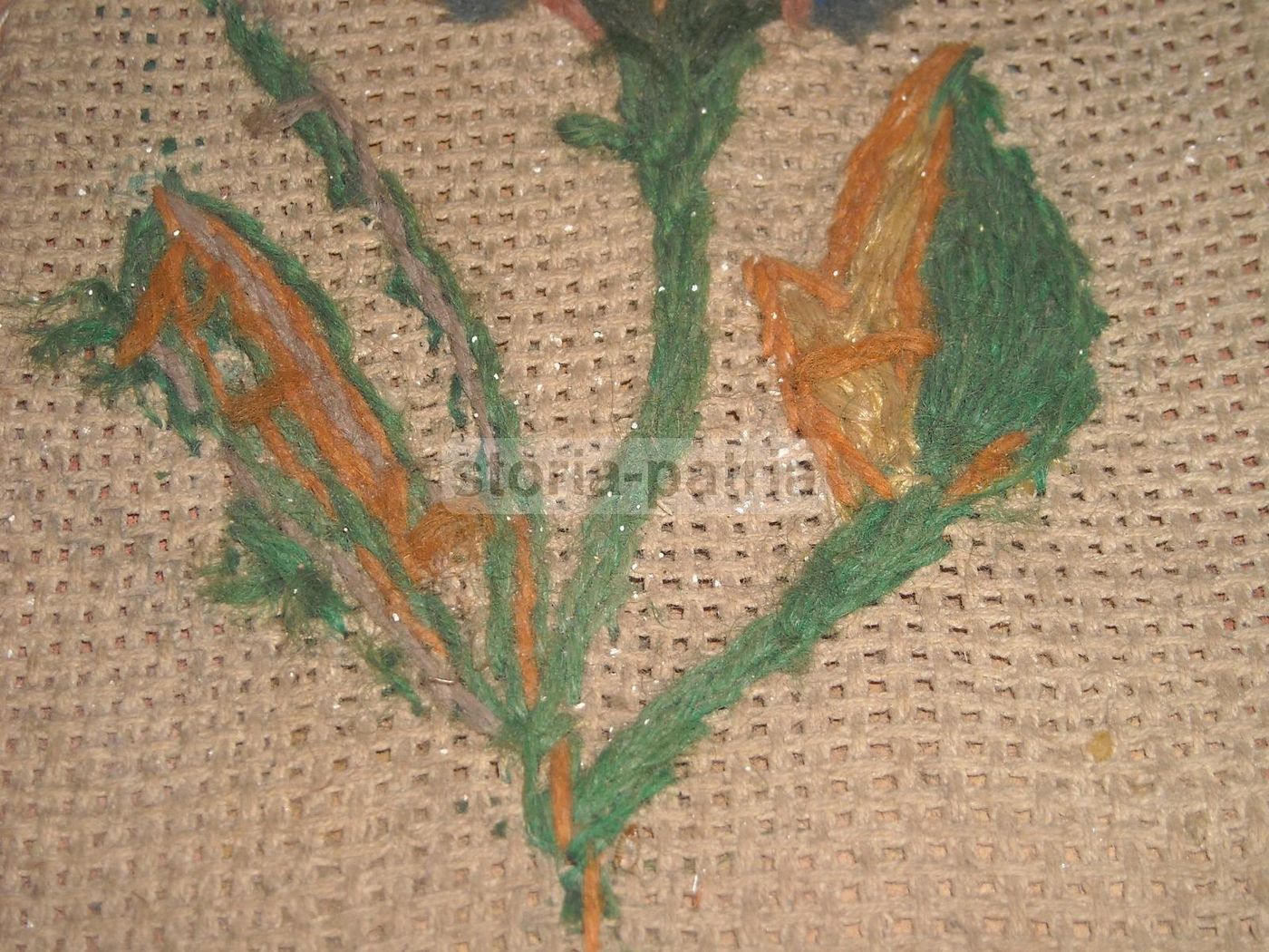 Pannello Portariviste Epoca Liberty Con Ricamo Floreale, Circa 1900
