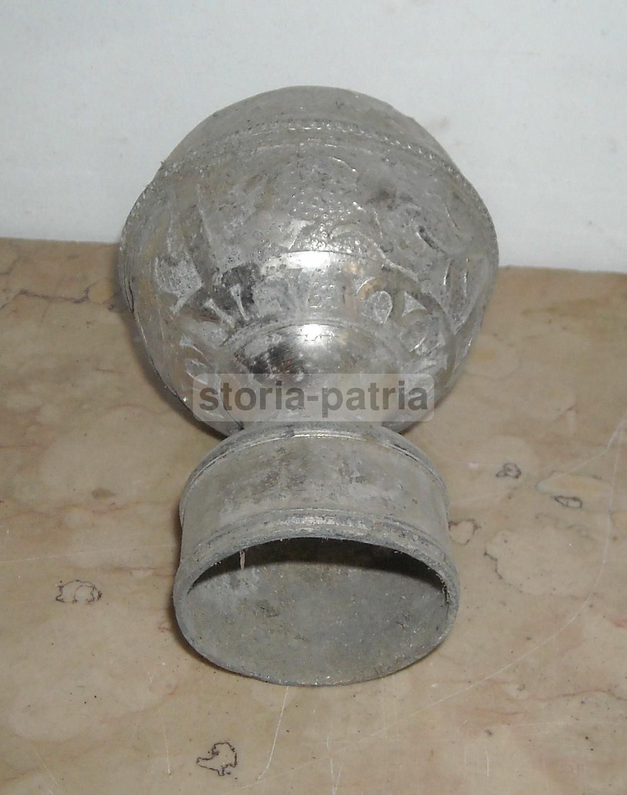 Antico Pomolo Decorato Per Letto, Fine '800   Inizio '900, Metallo Nichelato