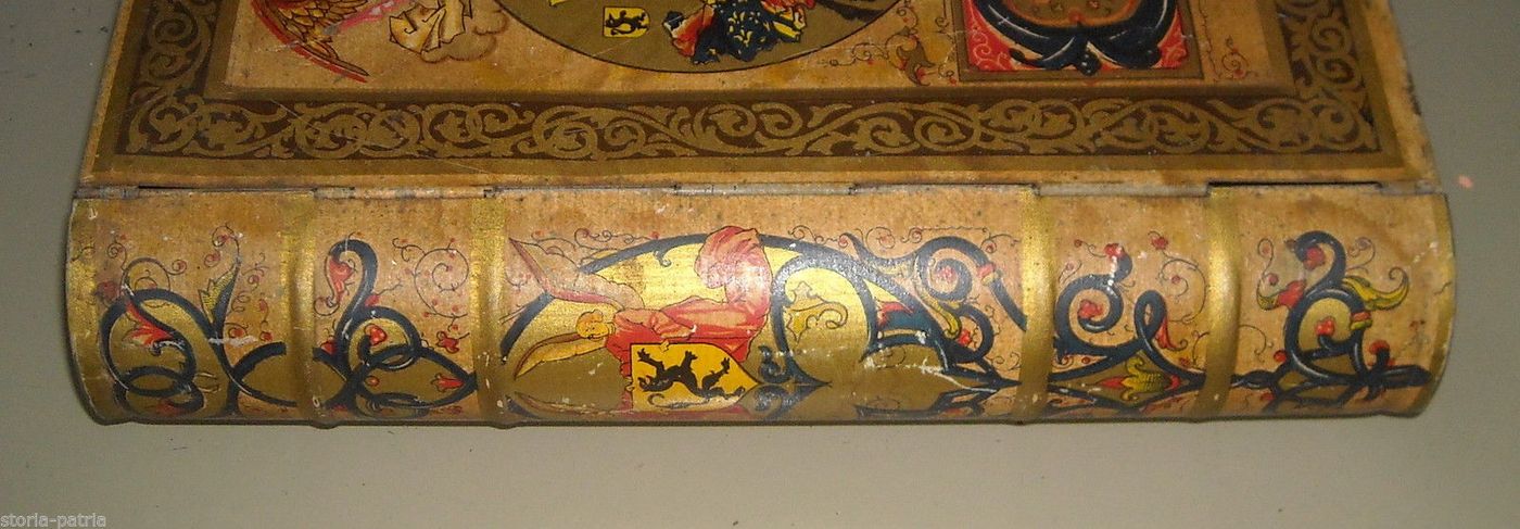 Scatola Pubblicitaria Elah Pegli Forma Libro Araldica Medievale