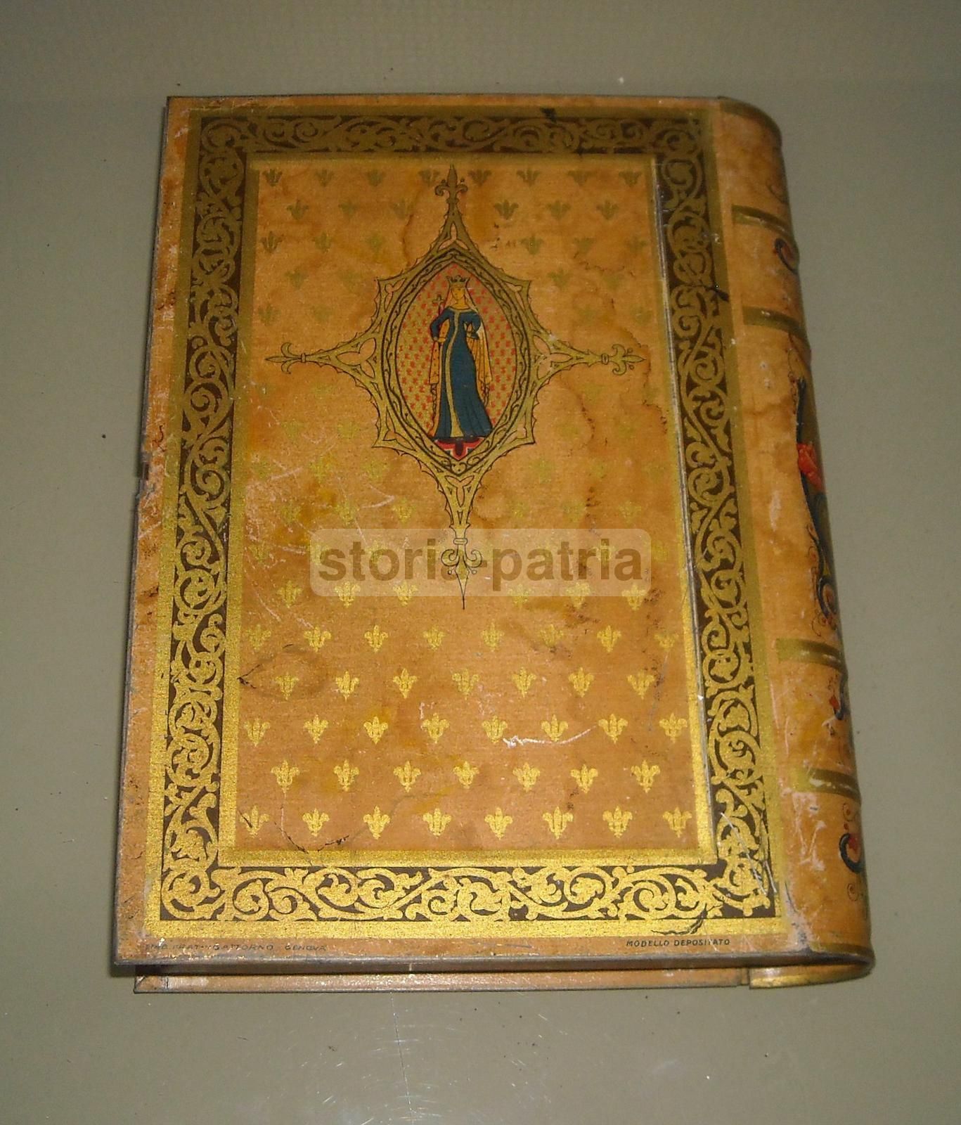Scatola Pubblicitaria Elah Pegli Forma Libro Araldica Medievale