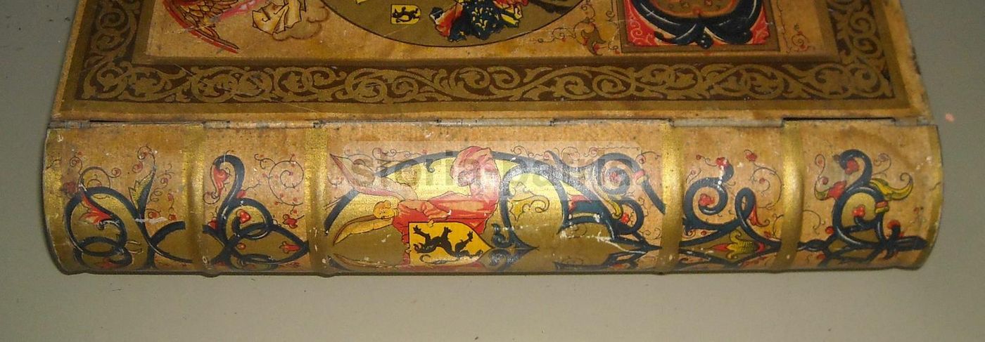 Scatola Pubblicitaria Elah Pegli Forma Libro Araldica Medievale