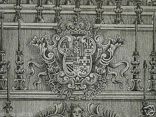 Incisione Antica Araldica Con Blasone E Corona (XVII XVIII Secolo)