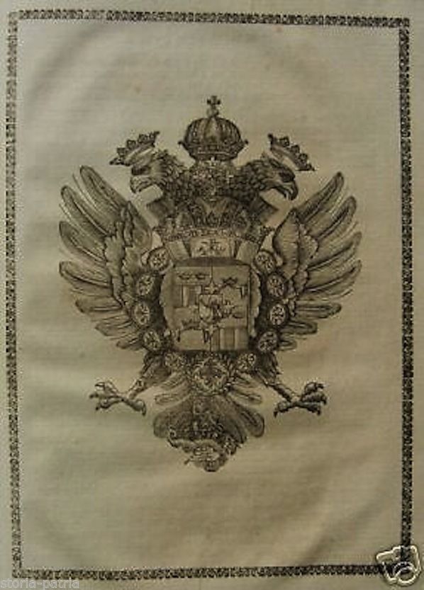 Incisione Xilografica Araldica Dei Cavalieri Di San Giorgio, XVIII Secolo