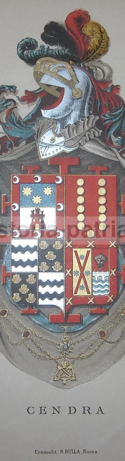 Stemma Araldico Casata Cendra, Cromolitografia Ordine Gerosolimitano
