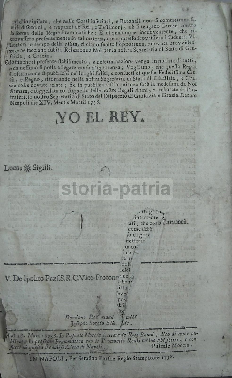 Prammatica Di Carlo III Sulla Giustizia E I Tribunali Del Regno Di Napoli, 1738