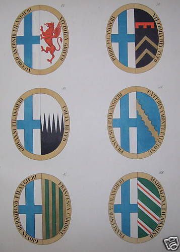 Stemmi Araldici Famiglie Nobili Napoletane, Litografia Metà '800