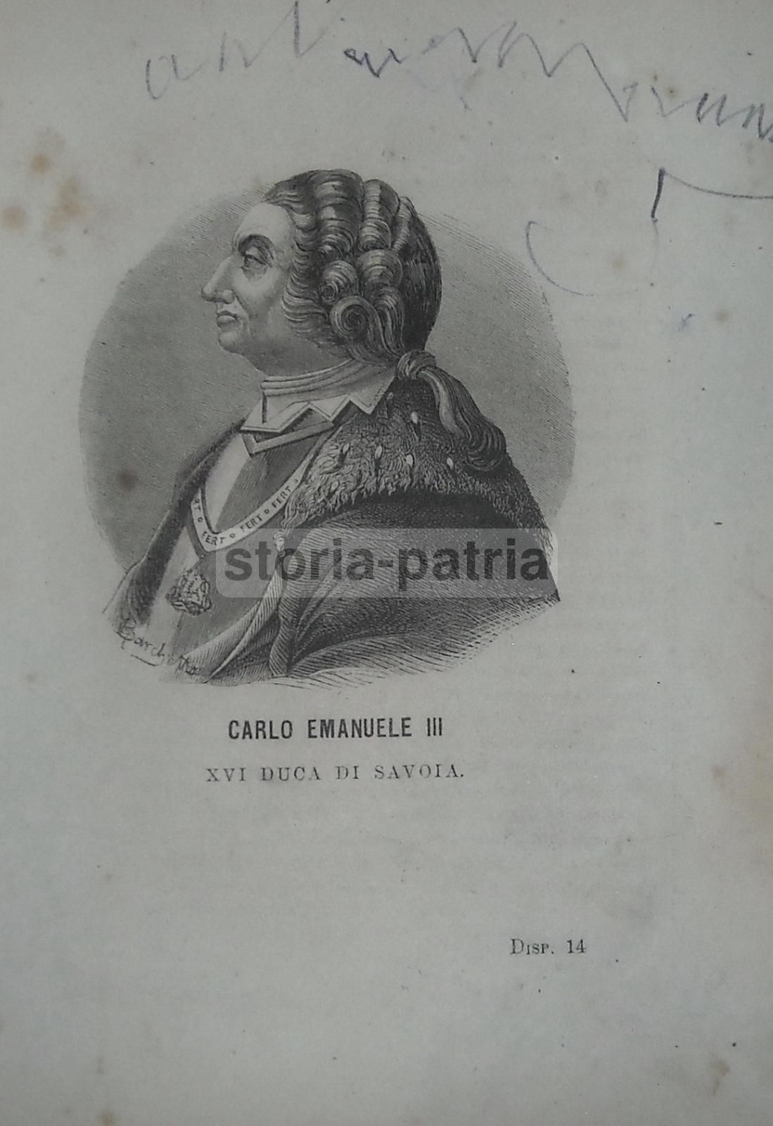Ritratto Di Carlo Emanuele III Di Savoia, Stampa Xilografica Di Barchetta