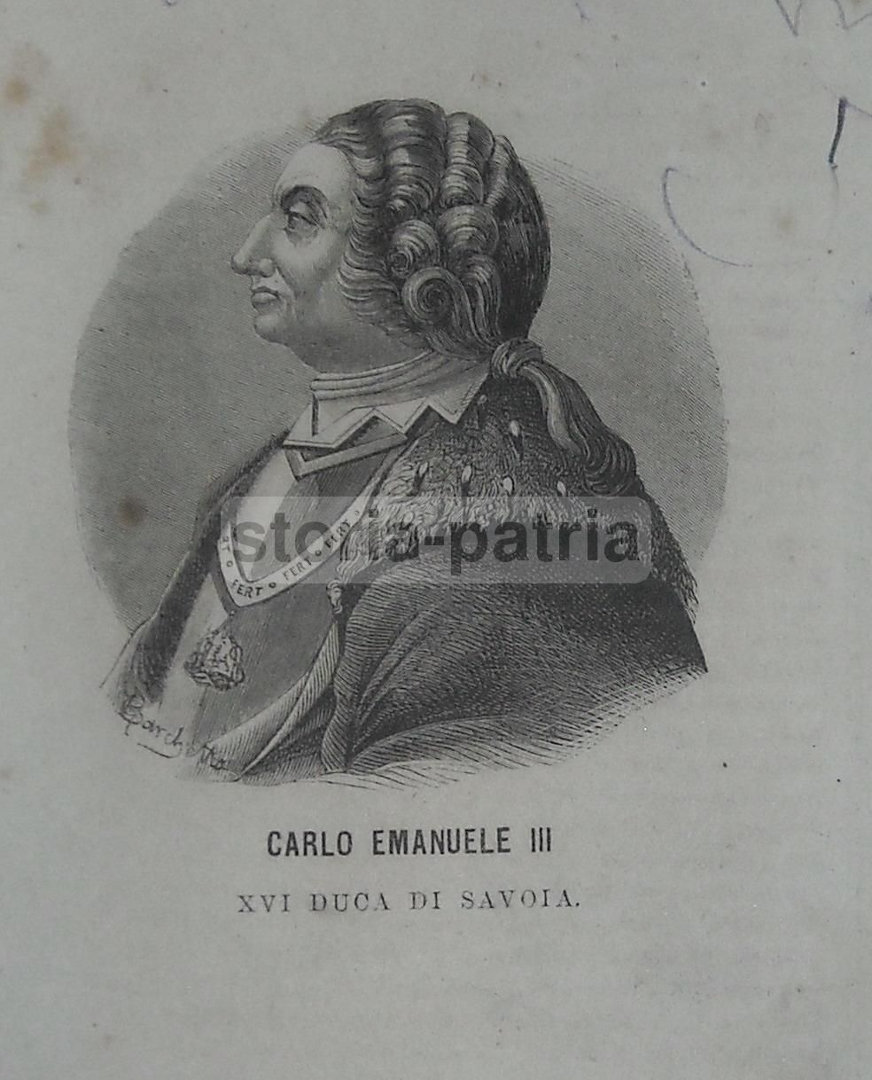 Ritratto Di Carlo Emanuele III Di Savoia, Stampa Xilografica Di Barchetta